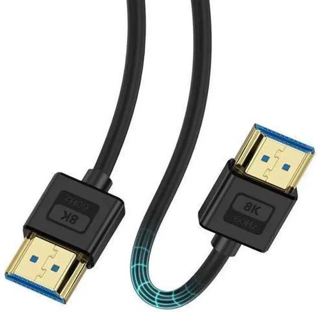 Main image of Ultra Soft Silicone Short HDMI Cable 5FT/1.5M, 8K Hyper Super Flexible Thin HDMI 2.1 Cable, High Speed Supports 3D, 8K@60Hz, ARC Type-A Male to Male for Camera, Monitor, PS5, Camcorder, Gimbal