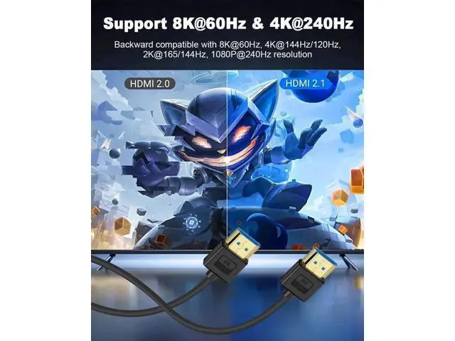 Alt view image 5 of 7 - Ultra Soft Silicone Short HDMI Cable 5FT/1.5M, 8K Hyper Super Flexible Thin HDMI 2.1 Cable, High Speed Supports 3D, 8K@60Hz, ARC Type-A Male to Male for Camera, Monitor, PS5, Camcorder, Gimbal