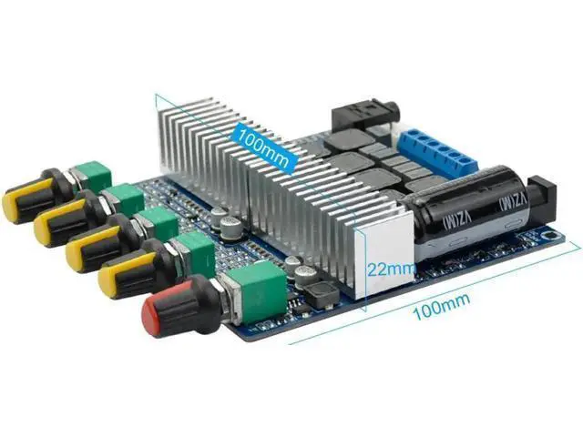 Alt view image 3 of 7 - WERLEO DC12V-24V 2.1 Channel TPA3116 Subwoofer Amplifier Board High Power Bluetooth Audio Amplifier Board 2 x 50W+100W