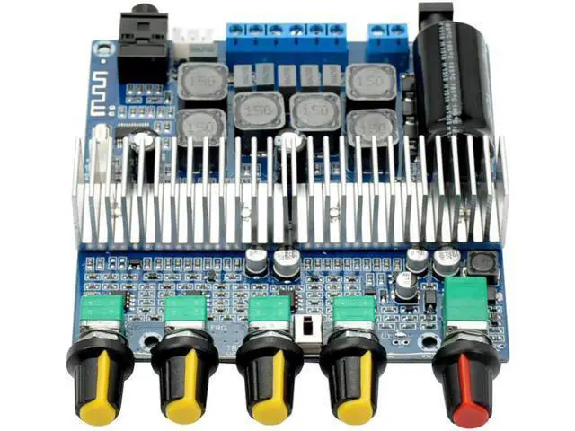 Alt view image 7 of 7 - WERLEO DC12V-24V 2.1 Channel TPA3116 Subwoofer Amplifier Board High Power Bluetooth Audio Amplifier Board 2 x 50W+100W