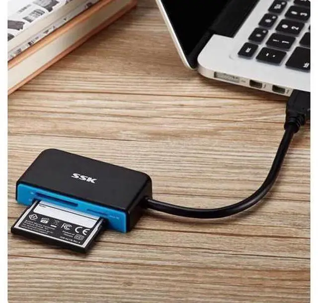 Alt view image 3 of 4 - SSK Card Reader SCRM330 high-speed USB3.0 3-in-1 card reader supports TF\SD\CF