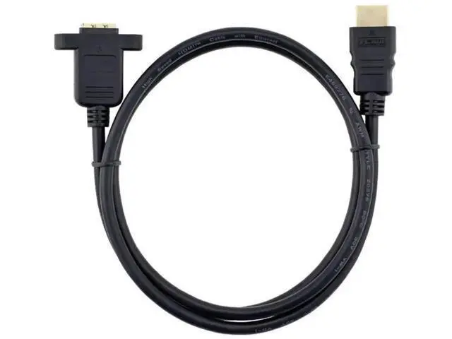 Alt view image 7 of 7 - HDMI Extension Cable High Speed HDMI Male to Female Extension Wire Cord HDMI Extender w/Screw Nut for Panel Mount - Gold Plated Plugs, Black (5FT)