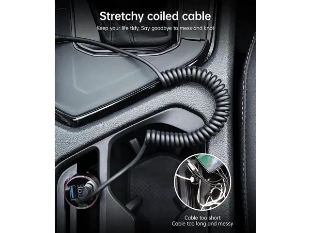 Alt view image 5 of 7 - Shop All Lelisten Products | Visit Fashion Technology Store FOLLOW USB C Cable Fast Charging, 2Pack 3ft Coiled USB A to Type C Charge Cord for Car, USB-C Charging Cable Compatible with Samsung Gala