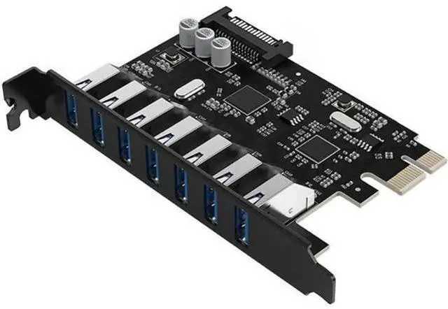 Main image of 7 Port USB3.0 PCI-E Express Card Sata to 15 Pin High Speed Extender Adapter Card Power Connector