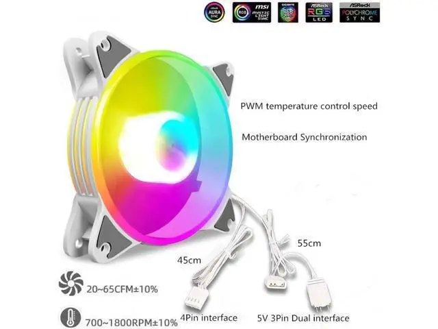Alt view image 4 of 7 - 12cm 5V PWM PC Case Fan Addressable ARGB CPU Cooling Radiator Heatsink for Desktop Chassis 4Pin Cooling Fan 120mm for PC