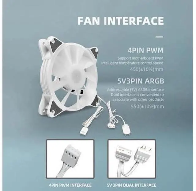 Alt view image 5 of 7 - 12cm 5V PWM PC Case Fan Addressable ARGB CPU Cooling Radiator Heatsink for Desktop Chassis 4Pin Cooling Fan 120mm for PC