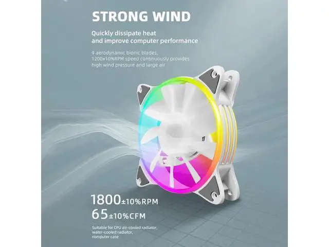 Alt view image 7 of 7 - 12cm 5V PWM PC Case Fan Addressable ARGB CPU Cooling Radiator Heatsink for Desktop Chassis 4Pin Cooling Fan 120mm for PC