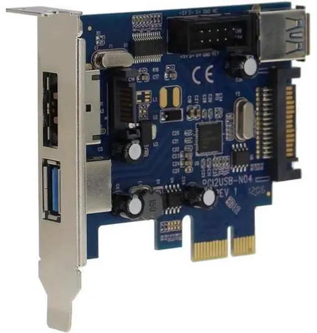 Alt view image 2 of 4 - External USB3.0 Port Power eSATA Port Internal USB 3.0 9pin USB Header PCIe Card With 15pin SATA Power Socket (NEC / Renesas uP