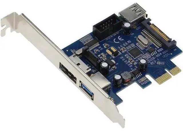 Alt view image 3 of 4 - External USB3.0 Port Power eSATA Port Internal USB 3.0 9pin USB Header PCIe Card With 15pin SATA Power Socket (NEC / Renesas uP
