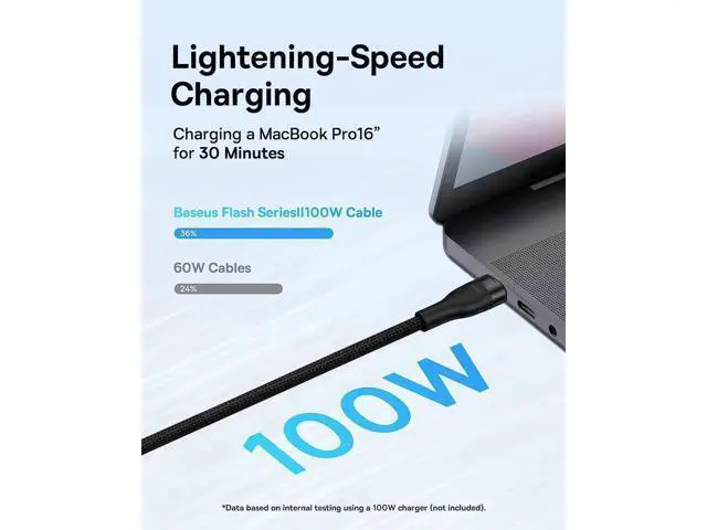 Alt view image 3 of 6 - USB C Cable 100W 4.9FT 5A Type C Charger Cable Fast Charging 2 in 1 Multi Charging Cable, Nylon Braided USB C to USB C Cable for AIR/Mini 6 MacBook Galaxy S22 21 S10 Note