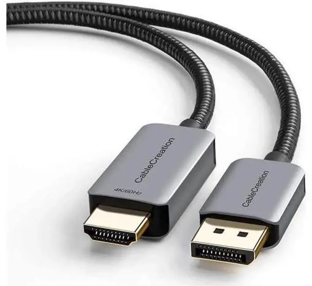 Main image of AOMOPROINGActive DP to HDMI Cable HDR 4K@60Hz 2K@144Hz 1080P@144Hz CableCreation 8FT Unidirectional DisplayPort to HDMI Monitor Cable DP 1.4 to HDMI 2.0 Braided Support Eyefinity Multi-Display Alumium