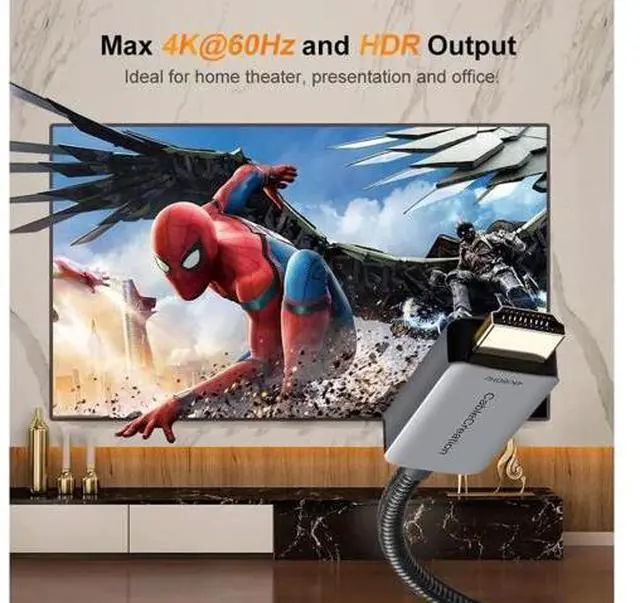 Alt view image 6 of 7 - AOMOPROINGActive DP to HDMI Cable HDR 4K@60Hz 2K@144Hz 1080P@144Hz CableCreation 8FT Unidirectional DisplayPort to HDMI Monitor Cable DP 1.4 to HDMI 2.0 Braided Support Eyefinity Multi-Display Alumium