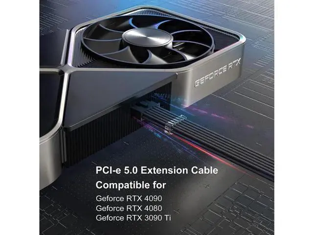 Alt view image 3 of 7 - PCI-e 5.0 Extension Cable, RTX 4090 4080 16Pin(12+4) Male to 4x8Pin Female 12VHPWR Cable PCIE GPU Power Sleeved Extender Cord Compatible for GeForce RTX 4090/4080/4070Ti/3090Ti (14inch, Black)