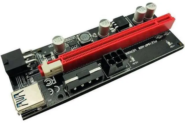 Alt view image 3 of 6 - 6Pcs Ver009S Usb 3.0 Pci-E Riser Ver 009S Express 1X 4X 8X 16X Extender Riser Adapter Card Sata 15Pin to 6 Pin Power Cable