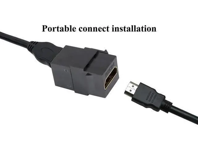 Alt view image 5 of 7 - HDMI Keystone Coupler, Gold Plated HDMI Keystone Jack Insert Female to Female 3D 4K Coupler Adapter for Wall Plate (Black/5 Pack)