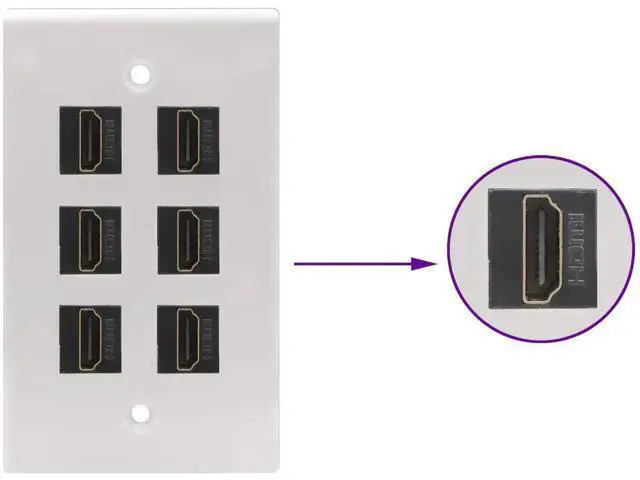 Alt view image 3 of 7 - HDMI Keystone Coupler, Gold Plated HDMI Keystone Jack Insert Female to Female 3D 4K Coupler Adapter for Wall Plate (Black/5 Pack)