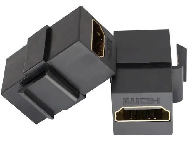 Alt view image 7 of 7 - HDMI Keystone Coupler, Gold Plated HDMI Keystone Jack Insert Female to Female 3D 4K Coupler Adapter for Wall Plate (Black/5 Pack)