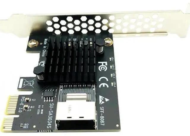 Alt view image 7 of 7 - Chi a Mining PCIe to Mini SAS 8087 4 Port SATA 3 6G SSD Adapter PCI-e PCI Express X1 Controller Expansion Card