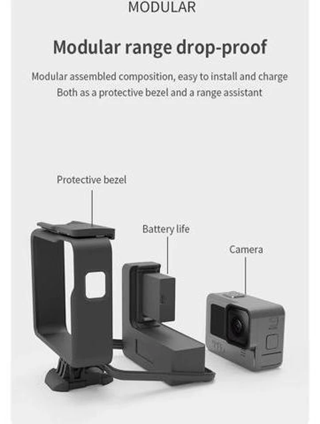 Alt view image 6 of 14 - Extended Battery for GoPro Hero 9 / GoPro 10 Black Extra Battery with Shockproof Protective Frame Housing Case Cover Shell with Side Power Bank