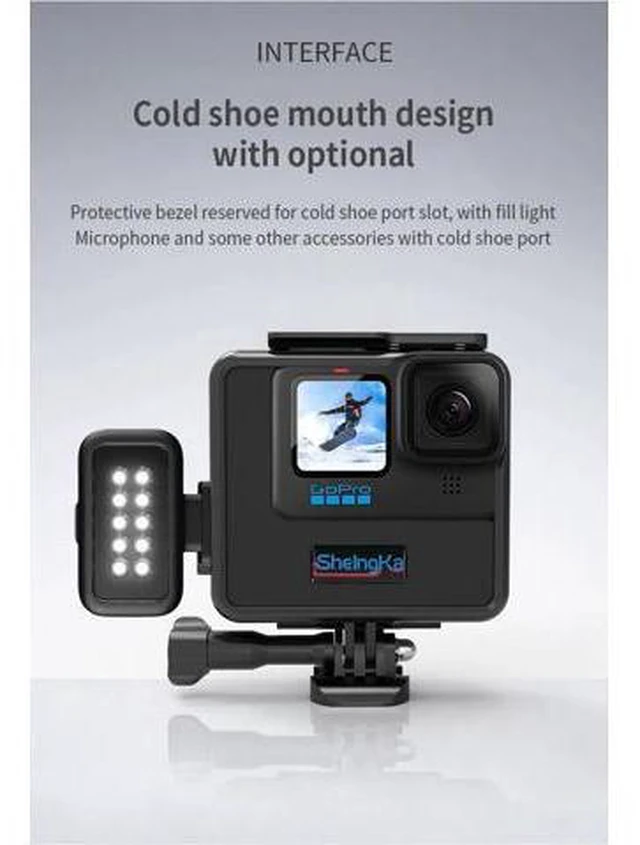 Alt view image 7 of 14 - Extended Battery for GoPro Hero 9 / GoPro 10 Black Extra Battery with Shockproof Protective Frame Housing Case Cover Shell with Side Power Bank