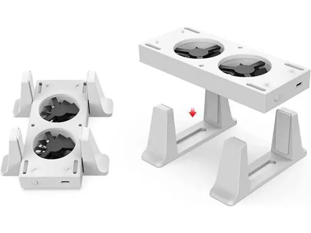 Alt view image 4 of 7 - Vertical Cooling Fans Stand for Xbox Series S Console Smart Xbox Series S Cooler Fan Temperature Controlled 3 Levels Adjustable Speed with Type-C Power Input
