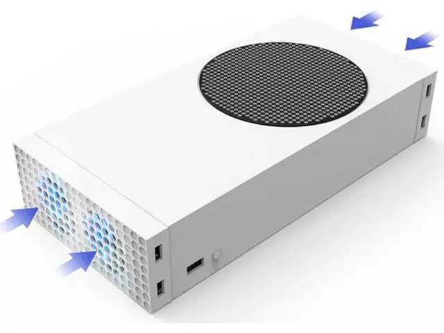 Alt view image 7 of 7 - Vertical Cooling Fans Stand for Xbox Series S Console Smart Xbox Series S Cooler Fan Temperature Controlled 3 Levels Adjustable Speed with Type-C Power Input