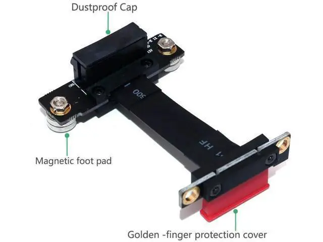 Alt view image 4 of 6 - PCI-e PCI Express 36PIN 1X Extension Cable (Dual Vertical 90 Degrees Direction) with Magnetic Foot