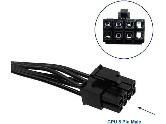 Alt view image 3 of 3 - Replacement for Dual CPU 8 Pin Male to Mini 12 Pin GeForce RTX 30 Series GPU Power Adapter Cable for Modular PSUs 25-inch(63cm)
