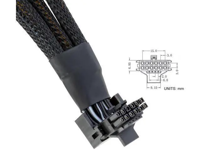 Alt view image 6 of 6 - Aomoproing 16Pin GPU Cable to 3X 8Pin Pcie - 16AWG PCIE 5.0 12VHPWR 600W 90 Degree Right Angle 16 Pin 12+4Pin Power Supply Adapter for RTX 4090 4080 3090TI 4070Ti Graphics Card (Type B)