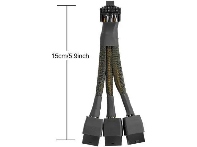 Alt view image 5 of 6 - Aomoproing 16Pin GPU Cable to 3X 8Pin Pcie - 16AWG PCIE 5.0 12VHPWR 600W 90 Degree Right Angle 16 Pin 12+4Pin Power Supply Adapter for RTX 4090 4080 3090TI 4070Ti Graphics Card (Type B)