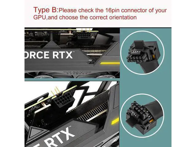 Alt view image 4 of 6 - Aomoproing 16Pin GPU Cable to 3X 8Pin Pcie - 16AWG PCIE 5.0 12VHPWR 600W 90 Degree Right Angle 16 Pin 12+4Pin Power Supply Adapter for RTX 4090 4080 3090TI 4070Ti Graphics Card (Type B)