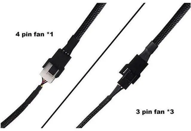 Alt view image 2 of 5 - PWM Fan Splitter Cable 4 Pin Black Sleeved Case Fan Splitter Cable 1 to 4 Converter Braided Y Splitter Computer PC Fan Extension Power Cable 105 Inches 2 Pack