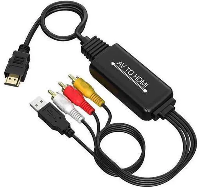 Main image of AOMOPROING RCA to HDMI Converter, AV to HDMI cable, 3 RCA CVBS Composite to 1080P HDMI AV Adapter Supporting PAL NTSC for PC, Laptop, TV, STB, VHS, VCR Camera, DVD Etc