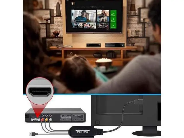 Alt view image 2 of 6 - AOMOPROING RCA to HDMI Converter, AV to HDMI cable, 3 RCA CVBS Composite to 1080P HDMI AV Adapter Supporting PAL NTSC for PC, Laptop, TV, STB, VHS, VCR Camera, DVD Etc