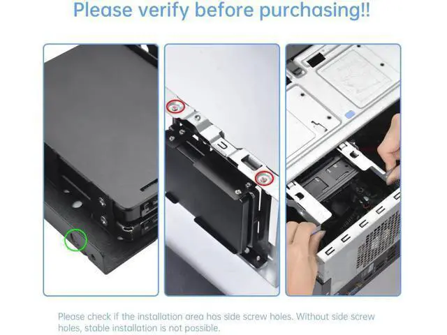 Alt view image 3 of 7 - Aomoproing 2 Pack Double-Deck SSD Mounting Bracket SSD Adapter 2.5" to 3.5" Hard Drive with SATA Cable and Power Splitter Cable Metal SSD HDD Holder Compatible with 2.5 to 3.5 Drive Bay