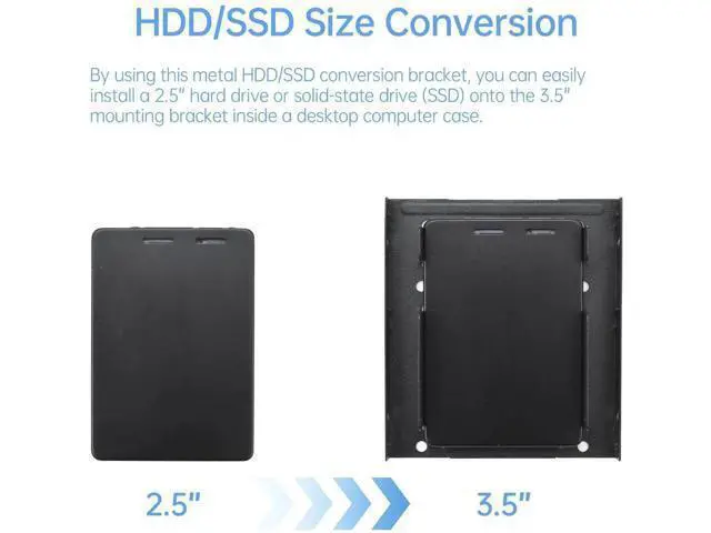 Alt view image 4 of 7 - Aomoproing 2 Pack Double-Deck SSD Mounting Bracket SSD Adapter 2.5" to 3.5" Hard Drive with SATA Cable and Power Splitter Cable Metal SSD HDD Holder Compatible with 2.5 to 3.5 Drive Bay