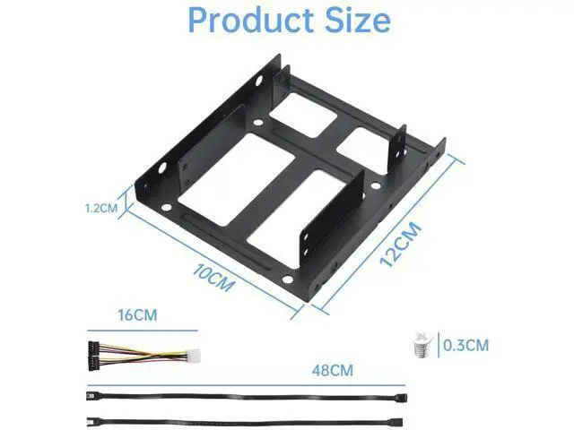 Alt view image 7 of 7 - Aomoproing 2 Pack Double-Deck SSD Mounting Bracket SSD Adapter 2.5" to 3.5" Hard Drive with SATA Cable and Power Splitter Cable Metal SSD HDD Holder Compatible with 2.5 to 3.5 Drive Bay