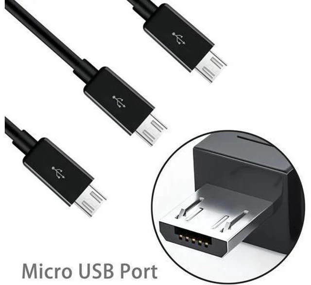 Alt view image 2 of 7 - Aomoproing 3-in-1 USB 2.0 A Male to Micro USB Male Charging Cord, Data Sync Adapter, Splitter Cable (Black-1m-3 Pack)