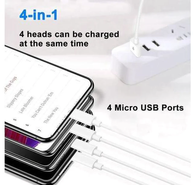 Alt view image 4 of 7 - Aomoproing 3-in-1 USB 2.0 A Male to Micro USB Male Charging Cord, Data Sync Adapter, Splitter Cable (Black-1m-3 Pack)