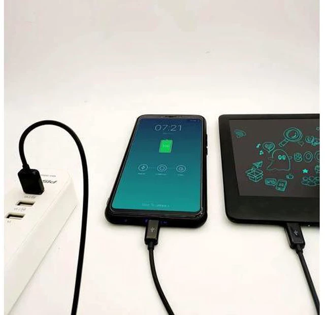 Alt view image 5 of 7 - Aomoproing 3-in-1 USB 2.0 A Male to Micro USB Male Charging Cord, Data Sync Adapter, Splitter Cable (Black-1m-3 Pack)