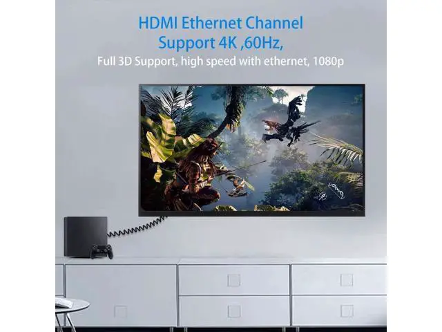 Alt view image 3 of 7 - 4K HDMI Extension Cable 6FT/1.8M, Coiled HDMI Male to Female Cable Compatible for Nintendo Switch, Xbox One S 360, PS5, PS4, Roku TV Stick, Blu Ray Player, etc