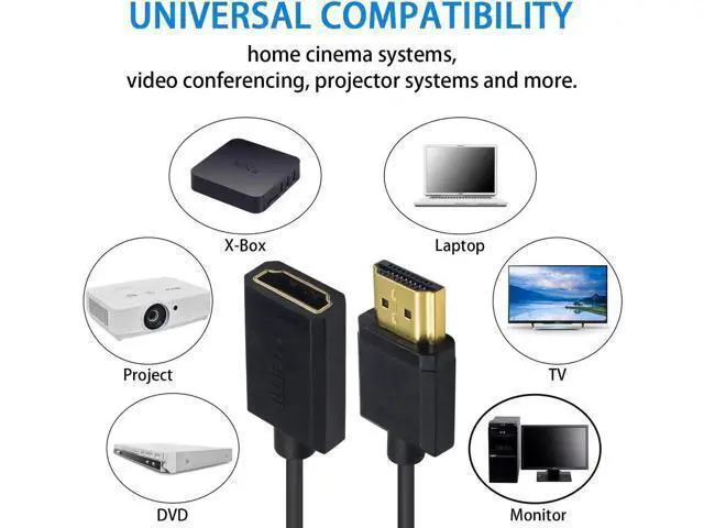 Alt view image 7 of 7 - 4K HDMI Extension Cable 6FT/1.8M, Coiled HDMI Male to Female Cable Compatible for Nintendo Switch, Xbox One S 360, PS5, PS4, Roku TV Stick, Blu Ray Player, etc