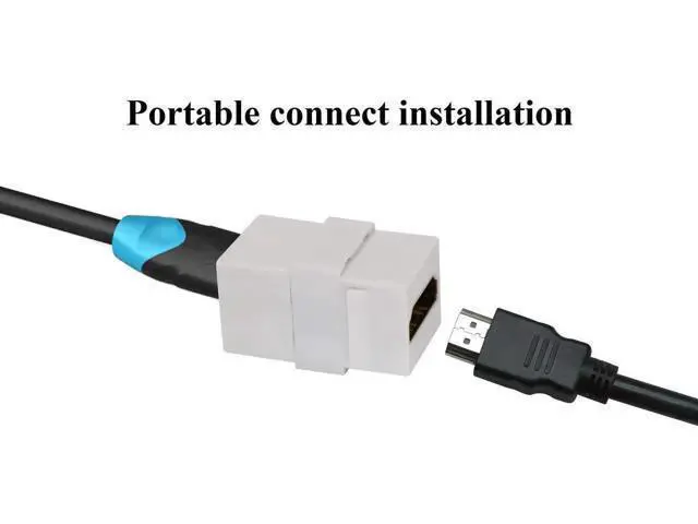 Alt view image 2 of 7 - HDMI Keystone Coupler, Gold Plated HDMI Keystone Jack Insert Female to Female 3D 4K Coupler Adapter for Wall Plate (White/5 Pack)