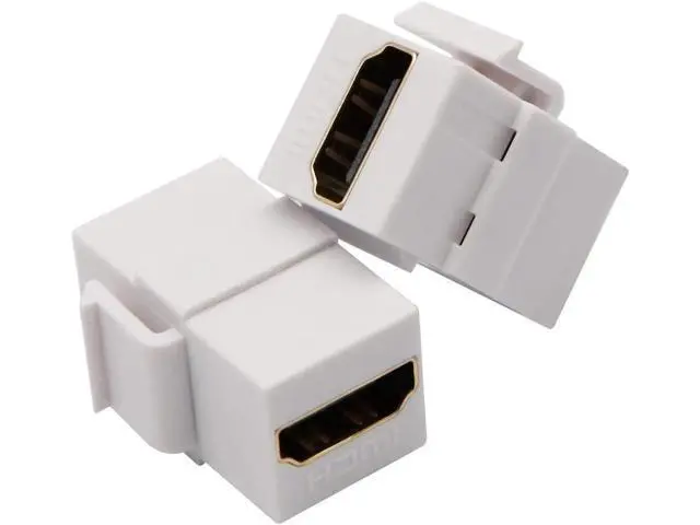 Alt view image 7 of 7 - HDMI Keystone Coupler, Gold Plated HDMI Keystone Jack Insert Female to Female 3D 4K Coupler Adapter for Wall Plate (White/5 Pack)