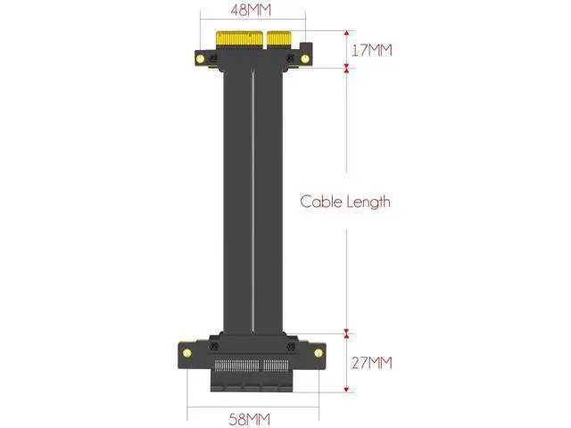 Alt view image 3 of 7 - Aomoproing 180mm PCIe 3.0 X4 Riser Cable for M.2, WiFi, Firewire, USB, Sound Cards, etc