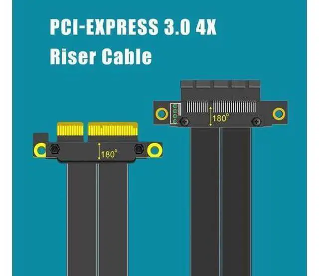 Main image of Aomoproing 180mm PCIe 3.0 X4 Riser Cable for M.2, WiFi, Firewire, USB, Sound Cards, etc