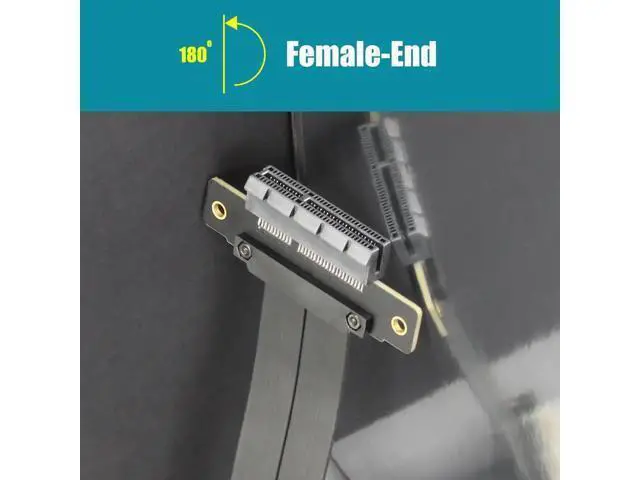 Alt view image 7 of 7 - Aomoproing 180mm PCIe 3.0 X4 Riser Cable for M.2, WiFi, Firewire, USB, Sound Cards, etc