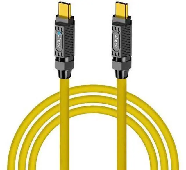 Main image of USB C to USB C Charging Cable 6ft, 140W 20Gbps Type C to Type C Fast Charging Silicone Cable, with LED Light, Support 8K@60hz for MacBook Pro,Galaxy S23 S22, Yellow