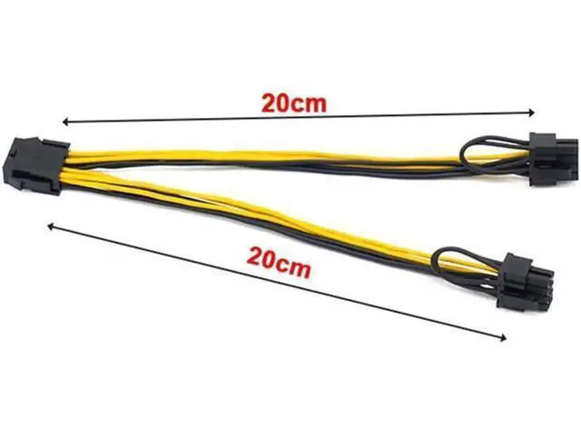 Alt view image 7 of 7 - Aomoproing 10pcs/lot EPS CPU 8 Pin to Dual 8 (6+2) Pin PCIE Adapter Power Supply Cable For Mining