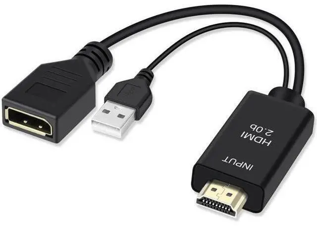 Main image of AOMOPROING 4K@60Hz HDMI to DisplayPort Cable Adapter/Converter with USB Power, Male to Female HDMI to DP Adaptor for Monitor, Support HDMI2.0 HDCP2.2, Compatible with , PS5, NS, Mac Mini(NOT USB Port)